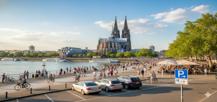 Rheinufer Köln: Sehenswürdigkeiten & sichere Stellplätze am Hafen